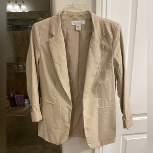 Rachel Zoe Size M Linen Blend Khaki Blazer